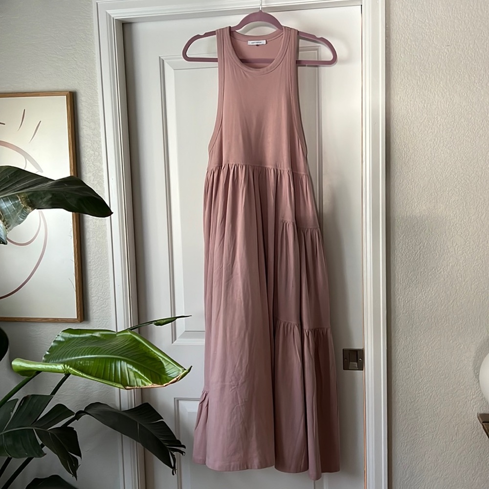 Ninety Percent Gathered Organic Cotton Jersey Maxi Dress XS